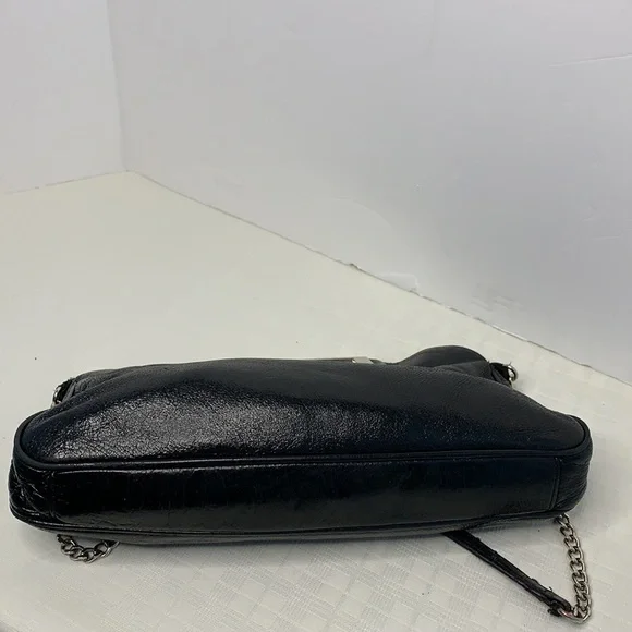 Michael Kors shinny black leather night out bag